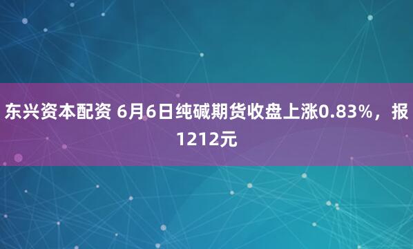 东兴资本配资 6月6日纯碱期货收盘上涨0.83%，报1212元