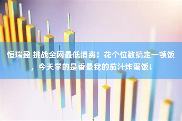 恒瑞盈 挑战全网最低消费！花个位数搞定一顿饭，今天学的是香晕我的茄汁炸蛋饭！