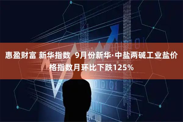 惠盈财富 新华指数  9月份新华·中盐两碱工业盐价格指数月环比下跌125%