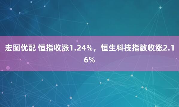宏图优配 恒指收涨1.24%，恒生科技指数收涨2.16%